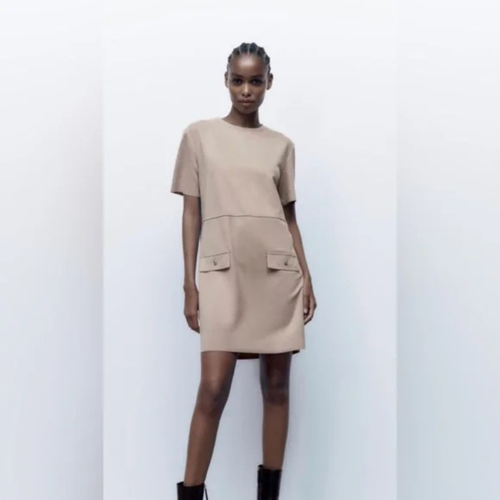 ZARA | Micro suede shirt dress . NWT